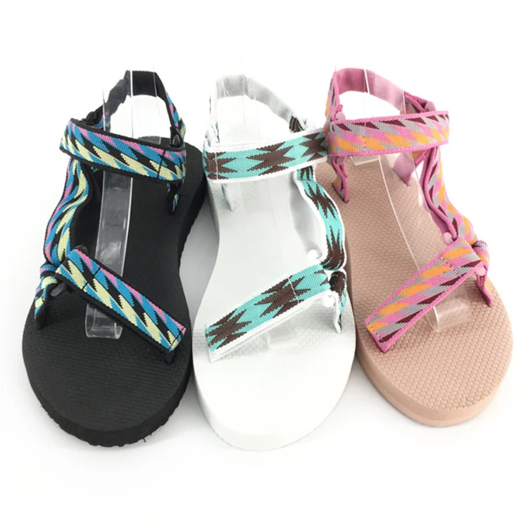 2024 hot Sell style national braid kids summer sandals for girls with eva sole