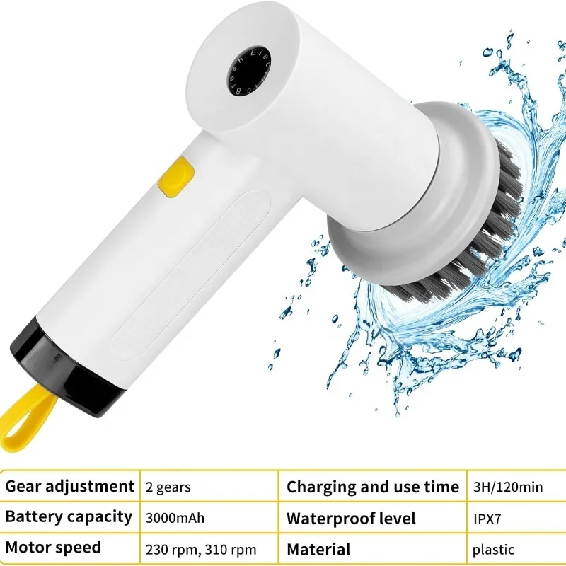 Kitchen Cleaning Tool USB 4 in 1 Cleaner Bathroom Bathtub Clean Brush Spin Scrubber Electric Cleaning Brush to Dishwashing Sink