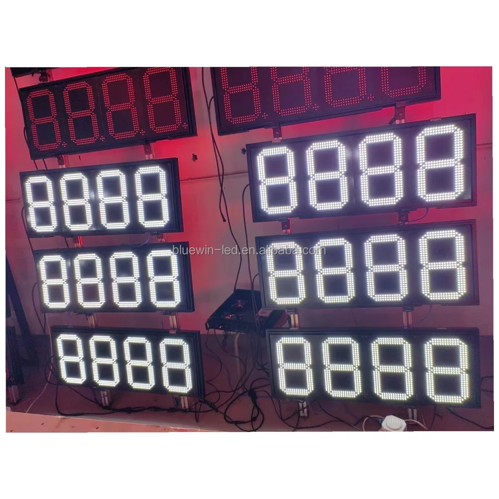 18-дюймовый чистый белый цвет 8.8.8.8 цифровое число с электронными ценовыми знаками АЗС