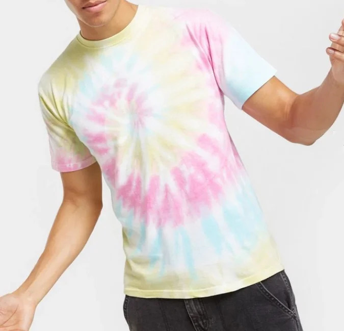 Wholesale Custom Logo Tie Dye T-Shirt Personalized Tie Die Dyed T Shirt 100% Cotton Made Men