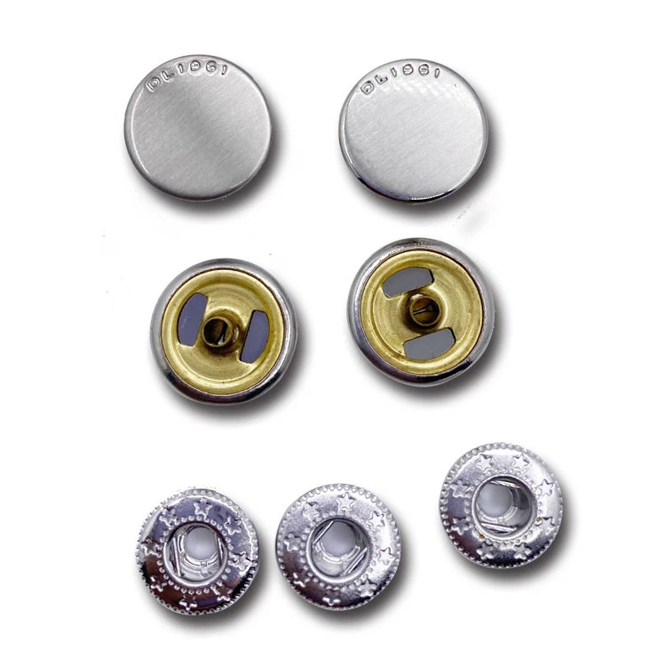 OEM accessories logo design round press shirt wrapping brass  cover custom denim shirt clothes snap button