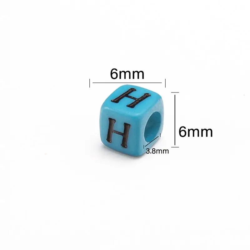AC1174 500g/bag 6MM Russian Letter Acrylic Beads Square Russia Alphabet Cube Loose Spacer Beads For DIY Jewelry Making Bracelet