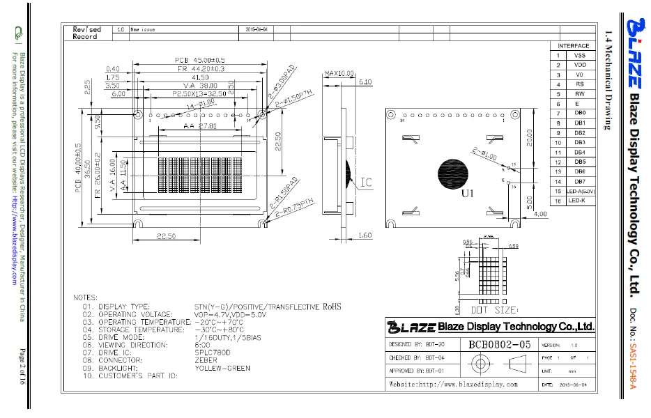 Hot sale 8x2 COB LCM  Character  LCD Display modules 8 Character 2 line