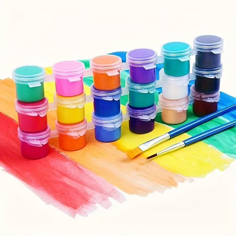 Wholesale waterproof/3ml 12 color DIY painting graffiti acrylic paint with lid small paint container 3ml acrylic painting toy