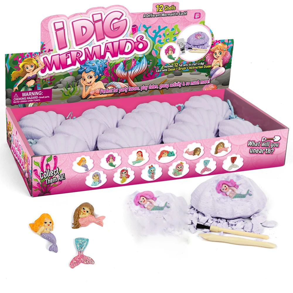 Unisex Educational Archaeological Dig Toys Luminous Dinosaur Egg Gem Unicorn Mermaid Made of PVC for Gift Usage