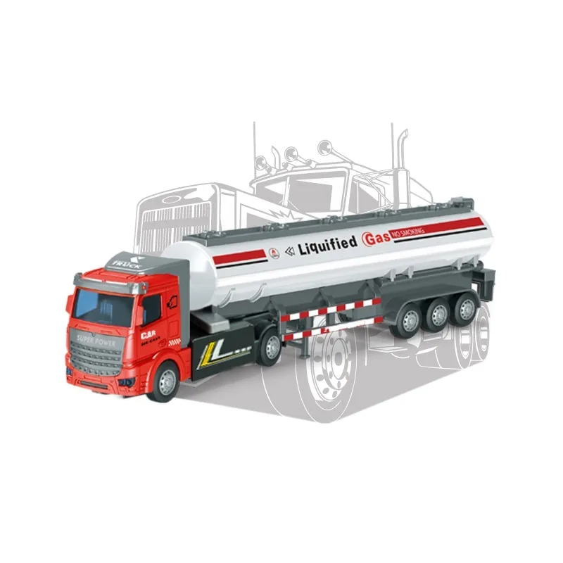 1:36 diecast model truck metal toy fuel tank car oil transporter and trailer top quality engineering vehicle China manufacturer