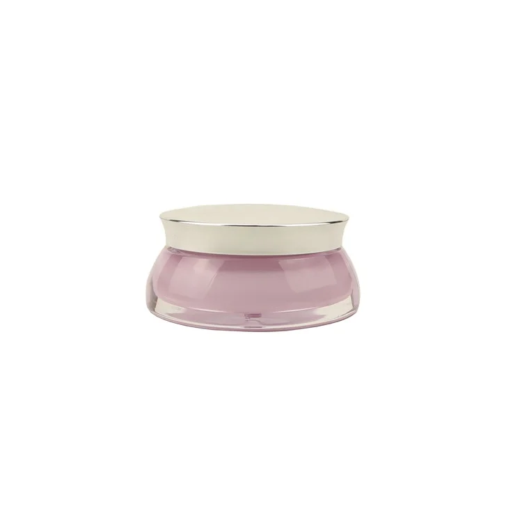 UFO shape 15g 30g cream jar with silver screw lid/ pink round acrylic jar /cream container for diy lip gloss, powder, balm