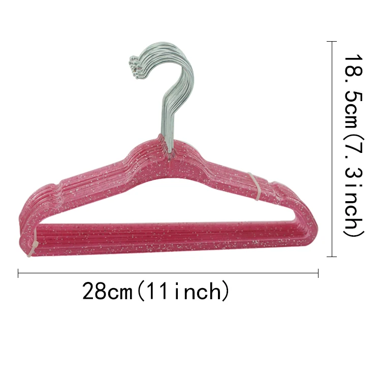 Sturdy Space Saving Triangles Glitter Transparent Crystal Seamless Clothes Hanger