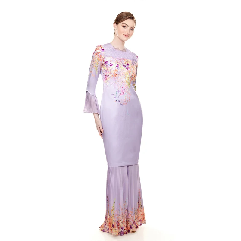 New trend elegant Islamic clothing malaysia baju kurung women abaya muslim dress