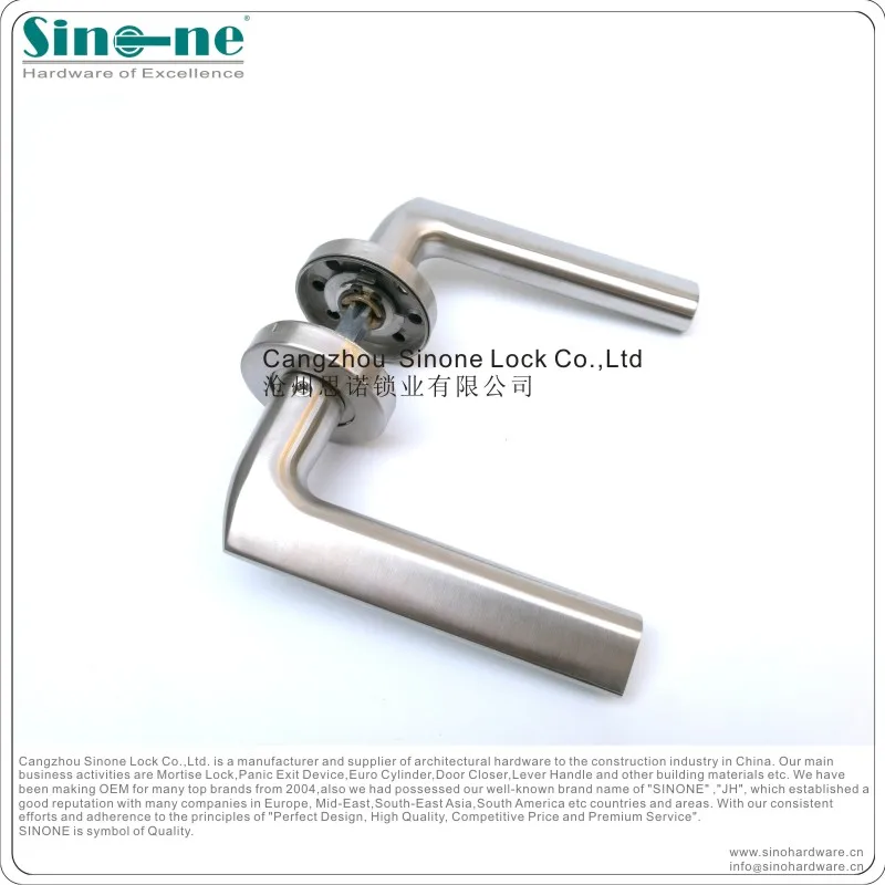 Stainless Steel SS304 Euro door Lever Handle on rose heavy duty spring Fire rated Lever Tube dia19mm EN1906 OEM factory in China