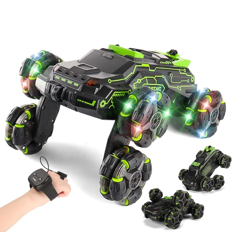 2.4G Six-Wheeled Rc Stunt Car Kids Radio Control Toys Hand Controlled Gesture RC Car With Music And Light