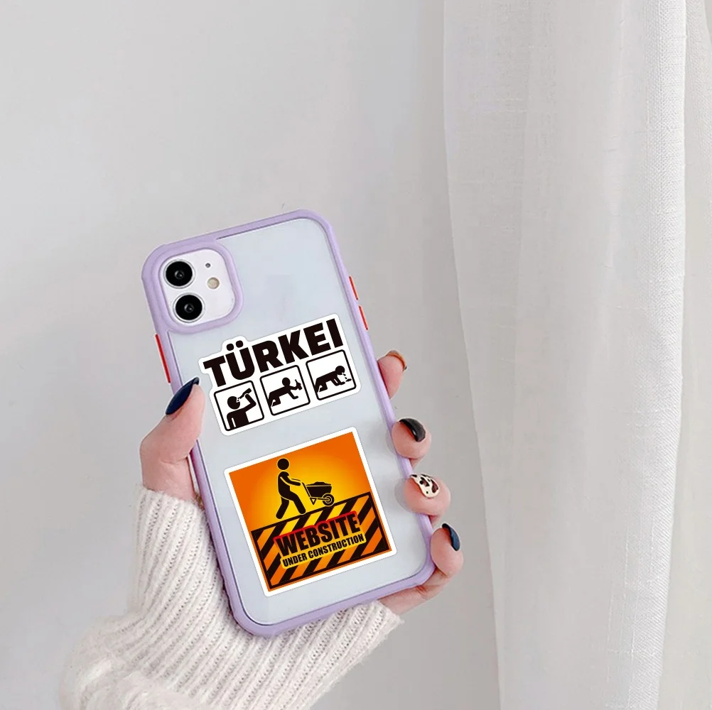 50pcs warning sign sticker high quality waterproof vinyl PVC hentai stickers Die Cut Label Logo Adhesive laptop car sticker