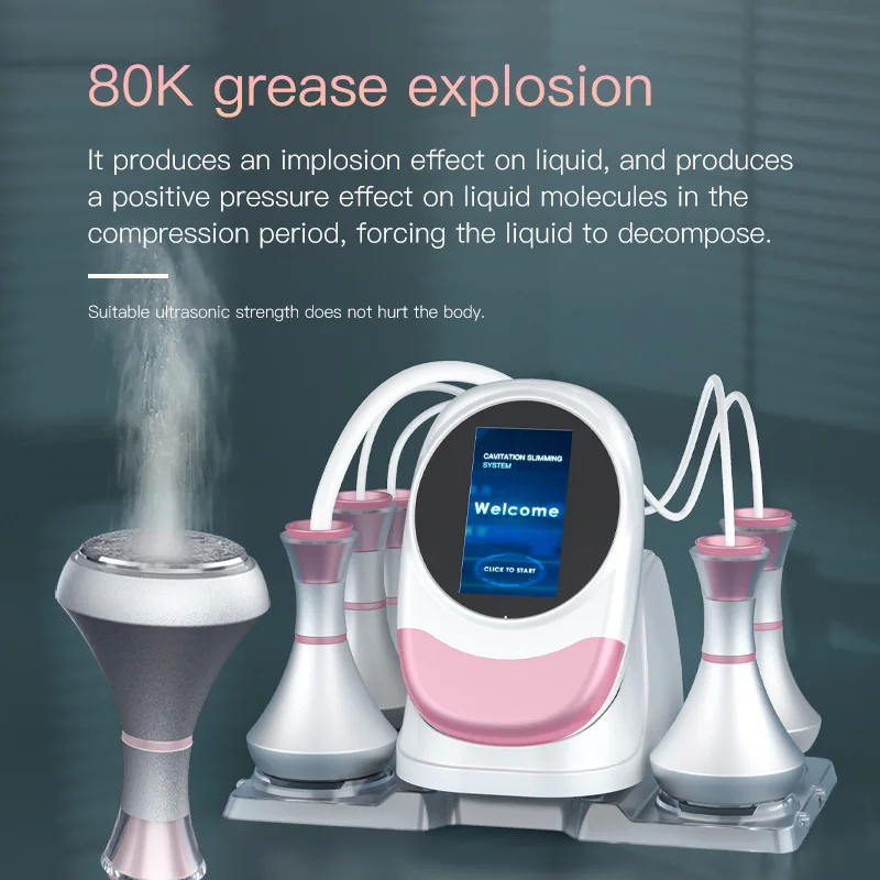Portable 5in1 80k radio frequency vacuum rfultrasonic cavitationslimming machine home use beauty equipment