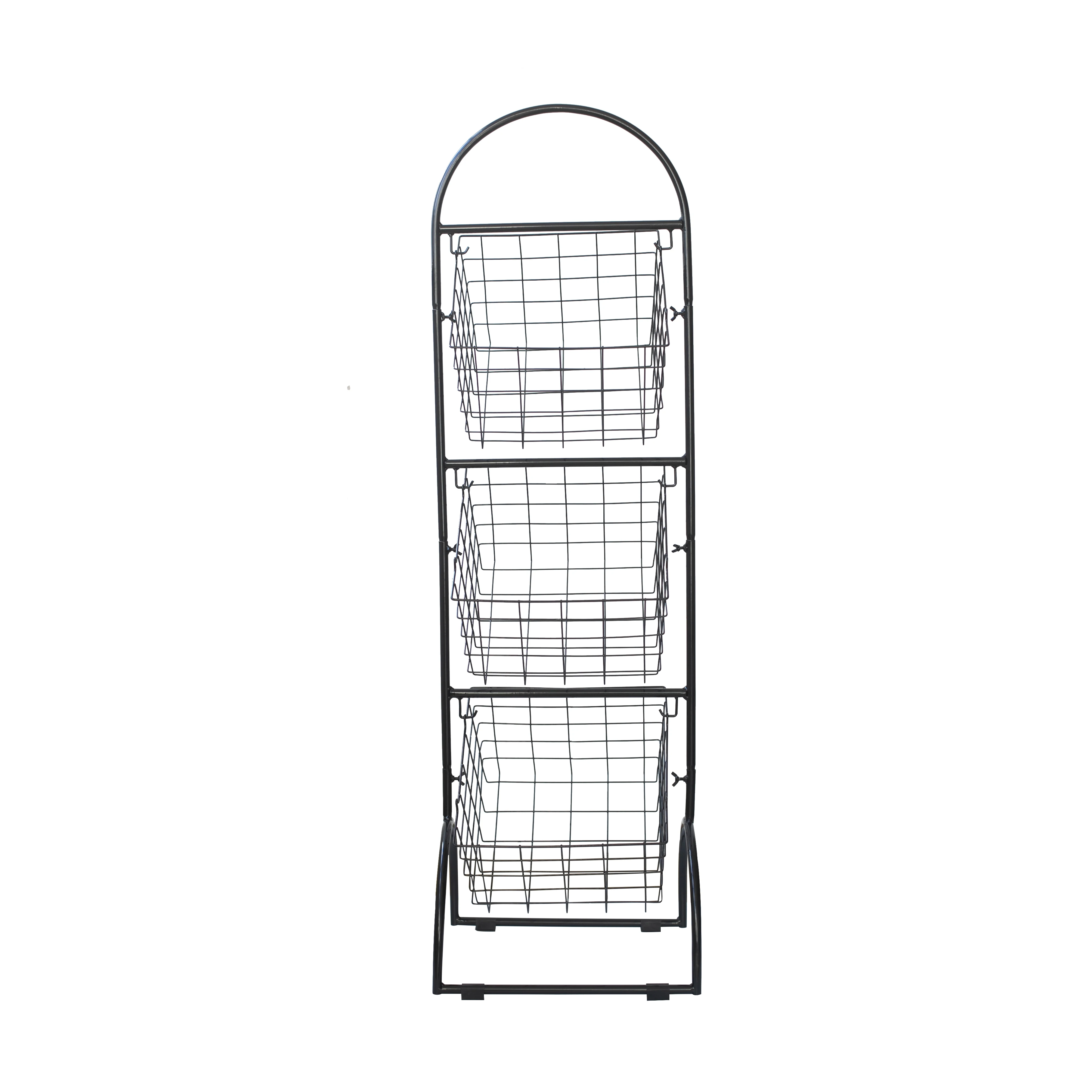 Basket storage/wire storage basket/kitchen fruits vegetables standing rack