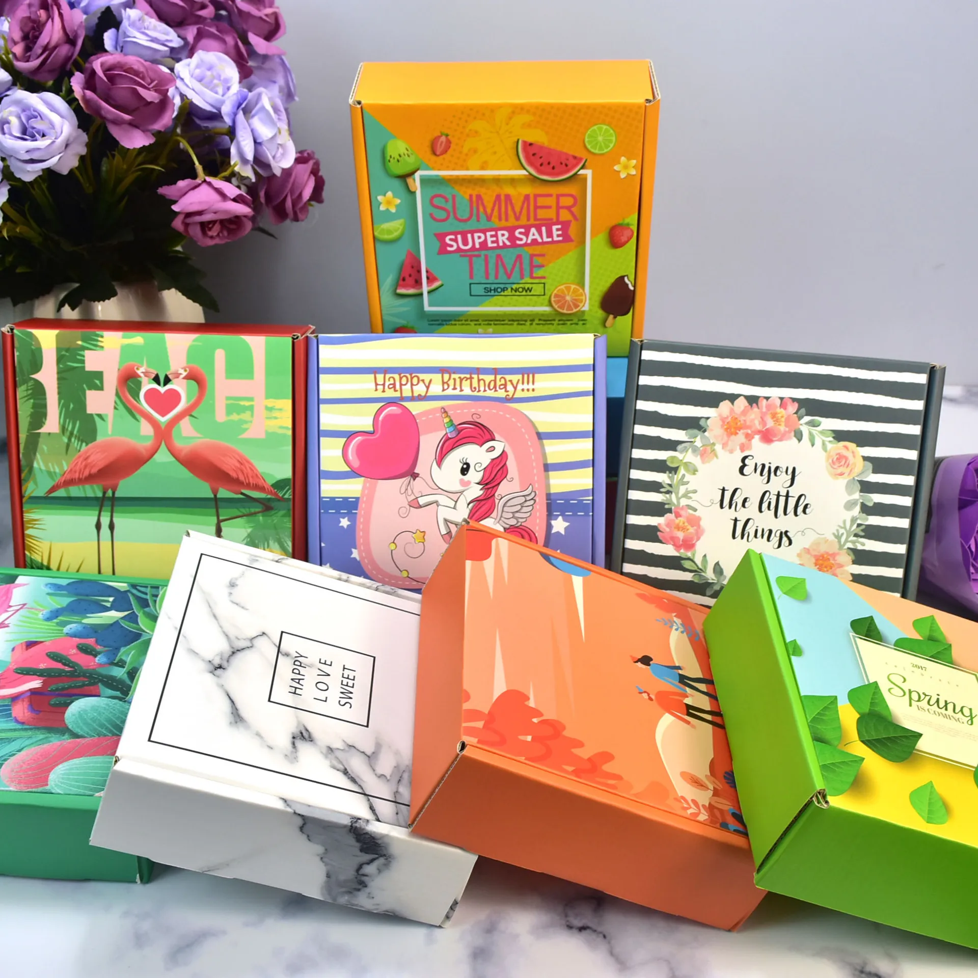 Wholesale Multiple Sizes Clothing Box Express Transportation Pink Mailer Box