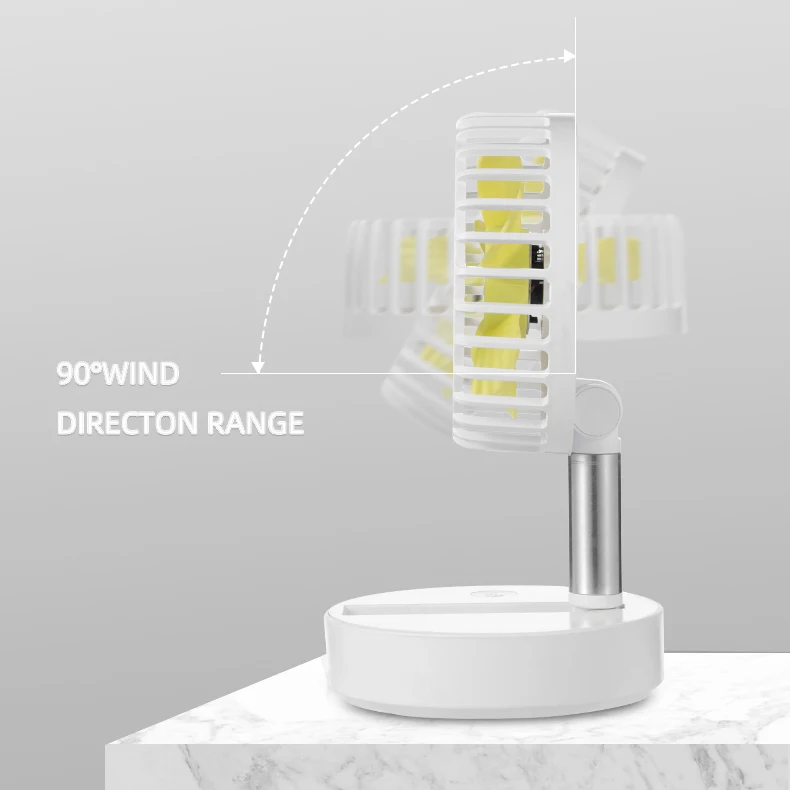 2024 New Folding Portable Desk Rechargeable Table Fans 2000mAh Emergency Power Bank Foldable Table Fan Mini Foldable Fan