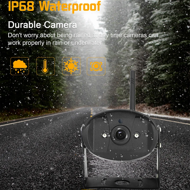 7 Inch Bus Car Vehicle Monitor 4 Camera DVR Wireless Truck DVR Rear View Reverse Camera System Kit For Trailer aid