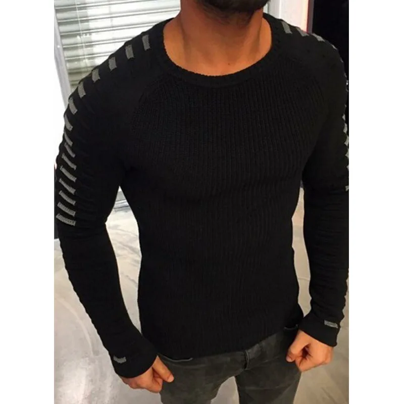 Autumn Winter Sweater Men 2021 New Arrival Casual Pullover O-neck Patchwork Knitted Men Sweaters Streetwear Men Long Sleeve
