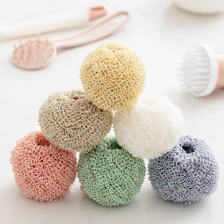 Nano cleaning ball kitchen does not drop wire washing pots and dishes cleaning brush removable and replaceable steel ball