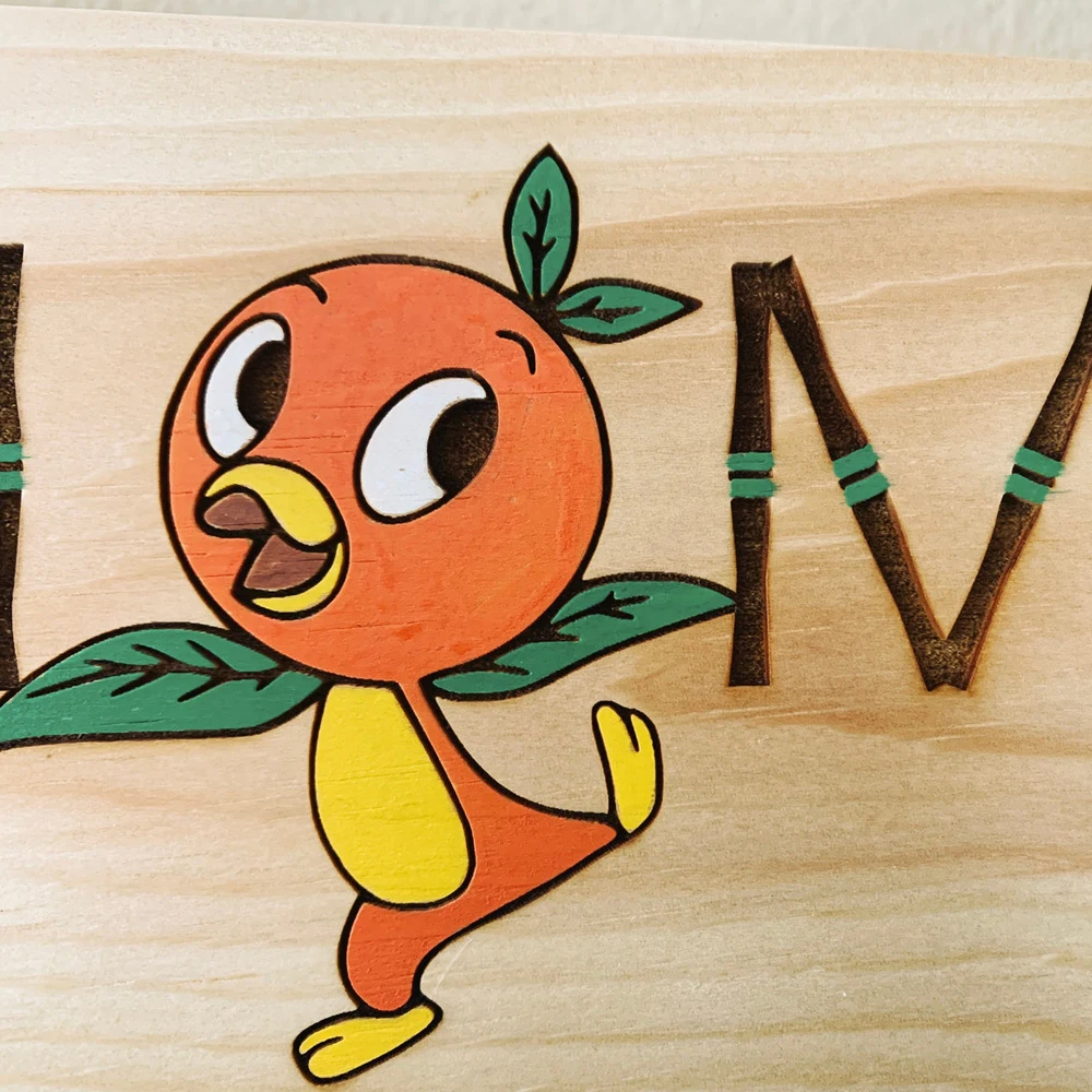 Orange Bird sign, Home Sign, Vintage Room Decor