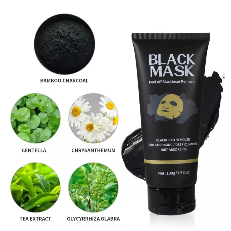QUANXIN acne face mask deep cleansing peel off face mask nose charcoal blackhead remover mask