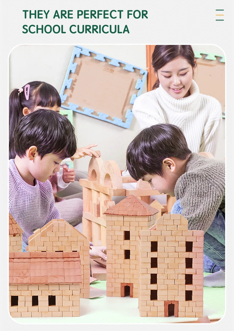 child-friendly and simple diy mini house model child toy-drum tower plaster brick building block architecture toy kit for kid