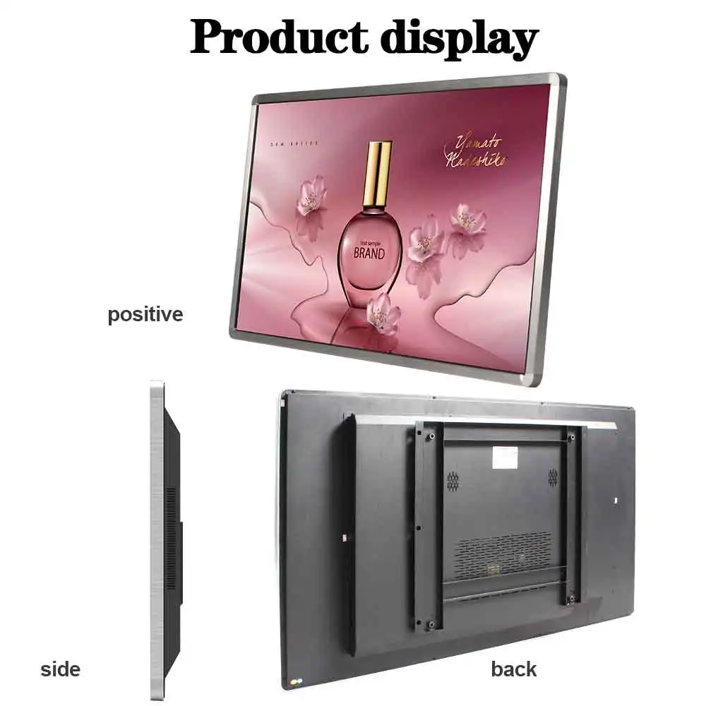 Custom screen size 43 55 65 inch wall mounted lcd touch screen indoor advertising display