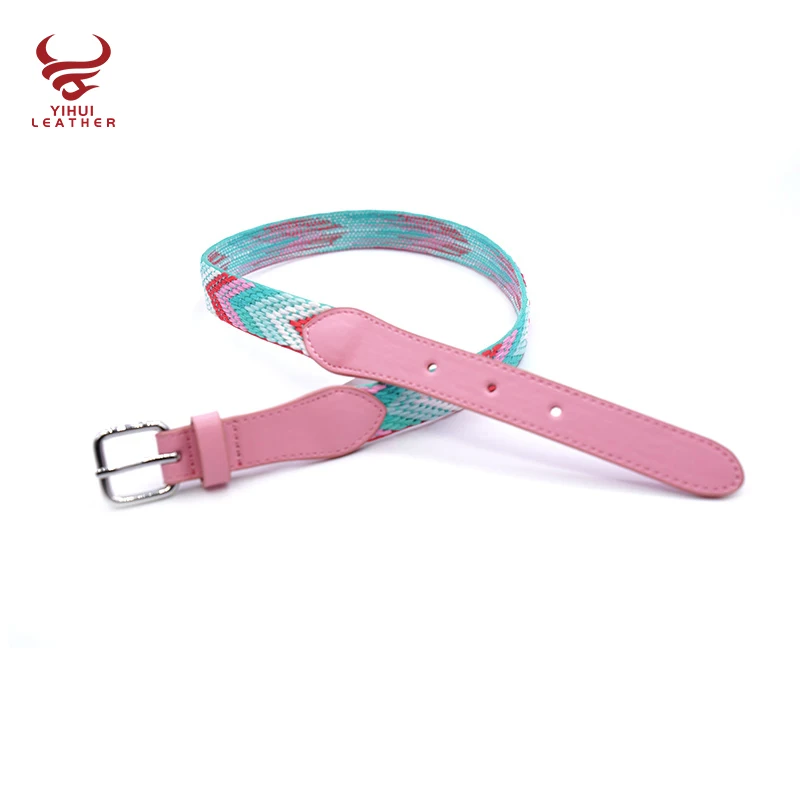 2022 Child Waistband Girl Woven Belts Designer Pu Webbing Fabric Belts Kids Fashion Belts