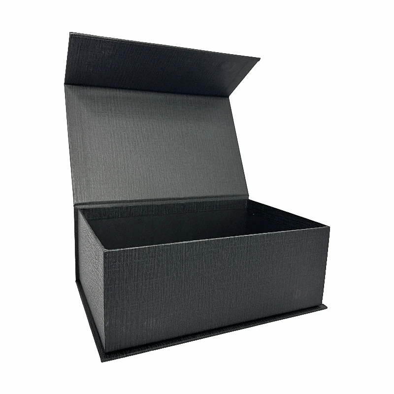2024 Hot Sale Custom Logo Special Fabric Black Paper lmagenetic Cardboard Boxes for Gift Boxes Packaging