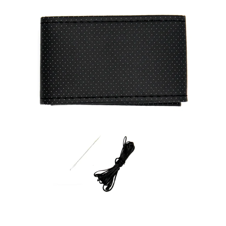 Braid On Steering Wheel Soft Auto Car Steering Wheel Cover With Needles And Thread Artificial Leather Car Styling Texture Covers
