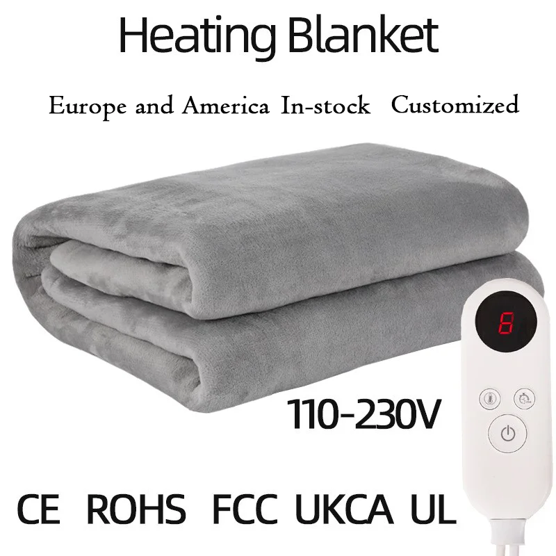 2022 Hot Sales Heated Blanket Electric Throw Flannel Timing Thermostat Electric Blanket Pad