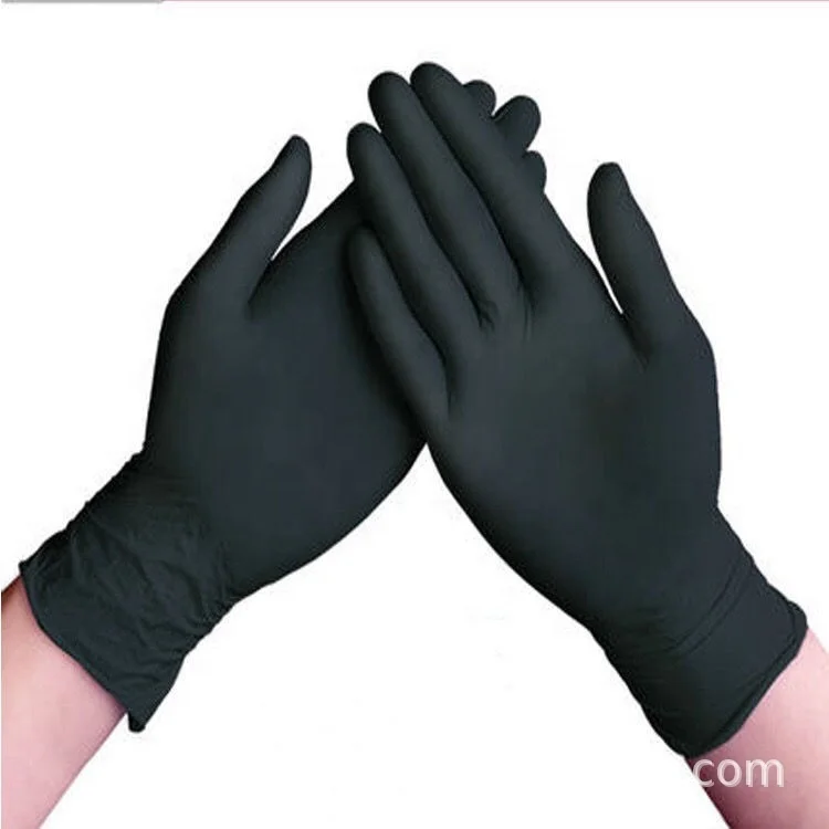 Professional Household Multifunction Eat Fruit Nitrile/Vinyl Blend Gloves Black Free Working Safty Gloves