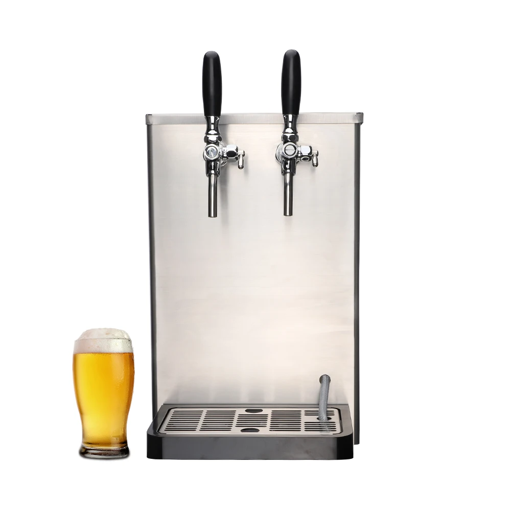 Draft Beer Machine Dispenser 2 Tap Table Draught Beer Dispenser Kegerator Cooler