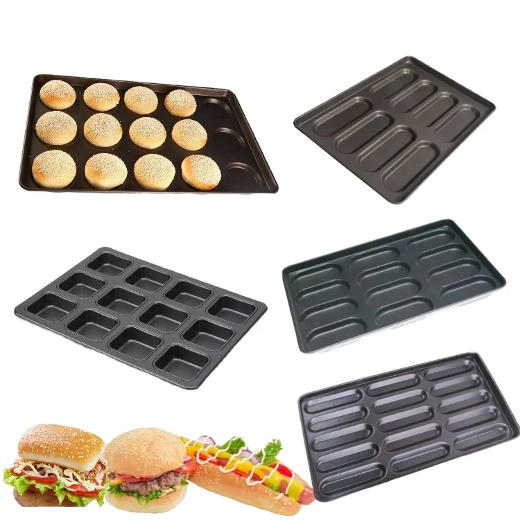 plate for hamburger and french fries Hot Sale Customized Size Cheap Price Nonstick Hot Dog Bun Bake Tray