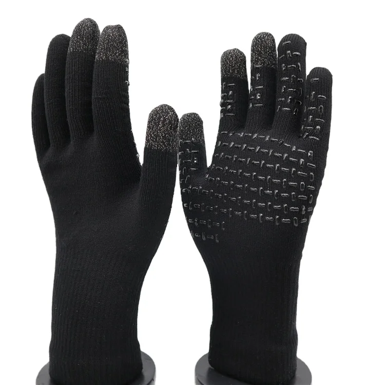 Cold Weather High-quality Merino Wool for Warmth Silicone Grip Palm Touchscreen Technology Waterproof Hiking Ski Gloves