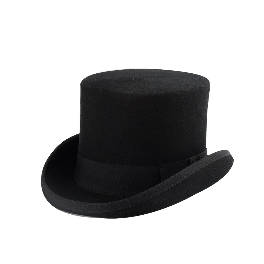 High Quality Wholesale Wool Felt Hat Black Fedora Hats for men