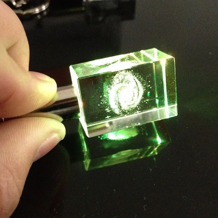 The galaxy Crystal Keychain  LED Light Wholesale Crystal Glass Keychain for Gift