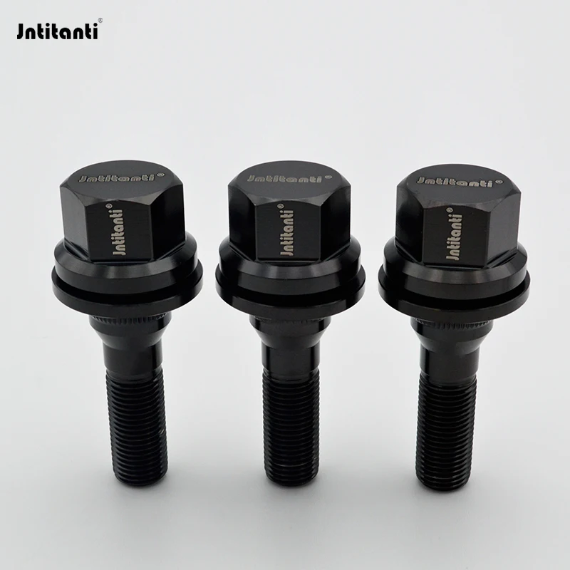 Jntitanti Gr.5 titanium alloy black wheel hub bolts M12X1.25 For Peugeot, Citroen