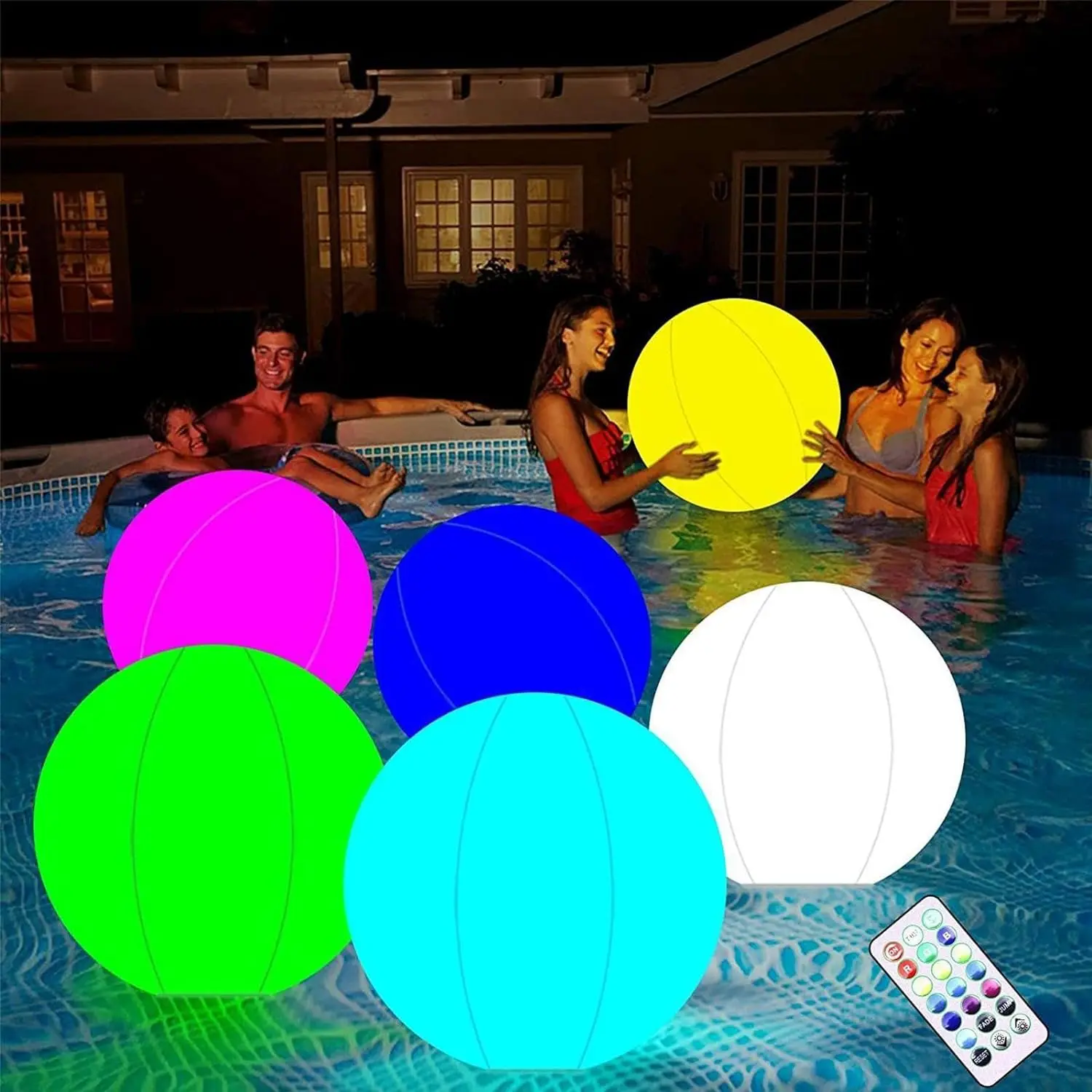 Inflatable Beach Ball PVC Water Balloon LED Luminous Summer Outdoor Swimming Toy