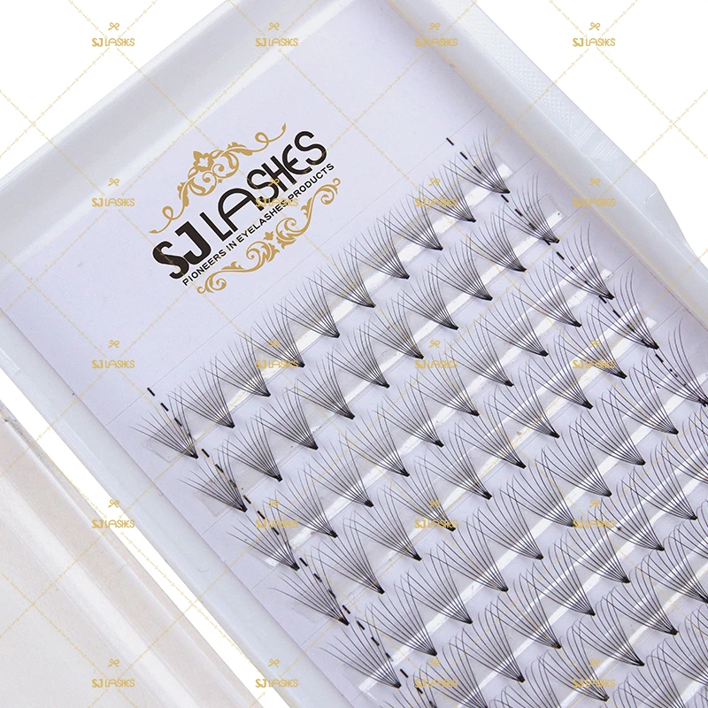 Pre-Fanned Wide Fans Individual Cluster Lashes from Lashes Vendor Handmade Fluffy Style 0.07mm Thickness CC Curl