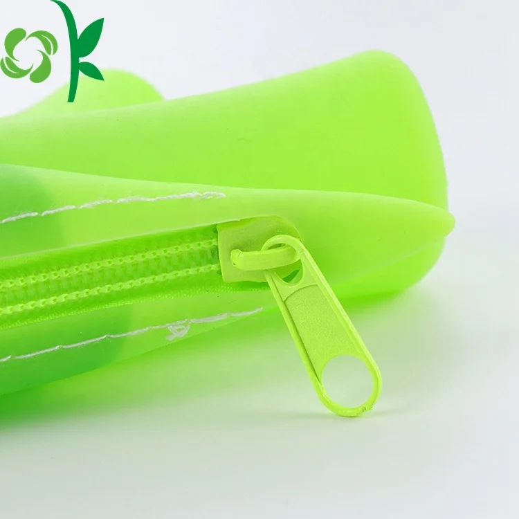  OKSILICONE уникальный силиконовый пенал с зеленым луком кошелек для монет водонепроницаемый на молнии