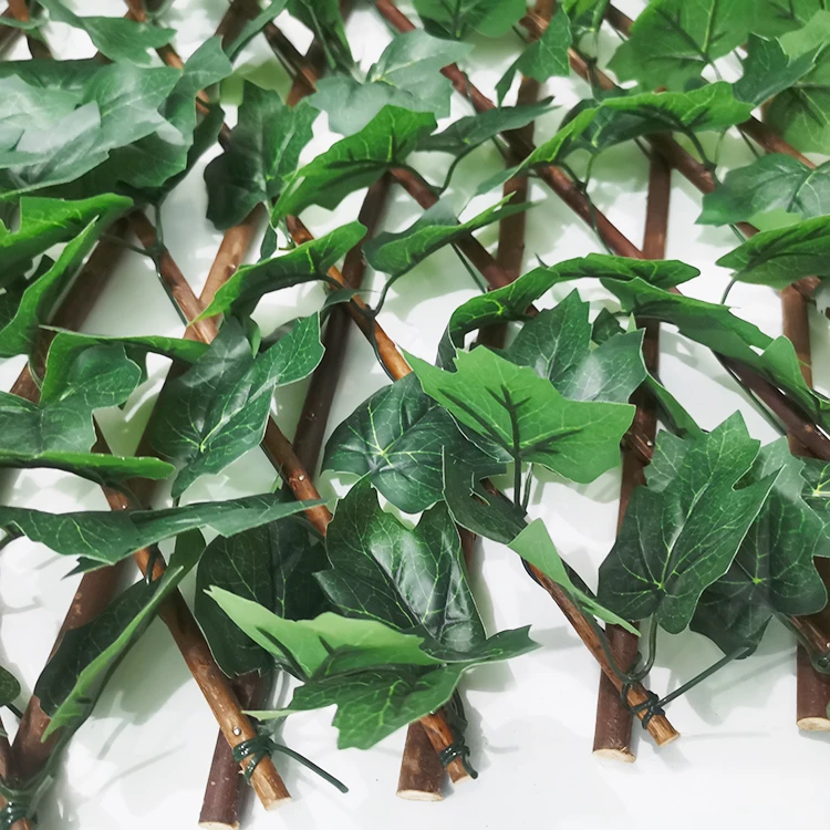 Artificial Plants Fence Green Artificial Wall Plant Panel Fire Retardant Anti UV Outdoor Artificial Willow Fence Back