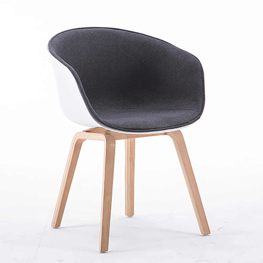 Scandinavian Furniture Basin Shape Pastoral Dining With Wood Leg Armrest Transparent Plastic High Chairs Modern Plastic Chair