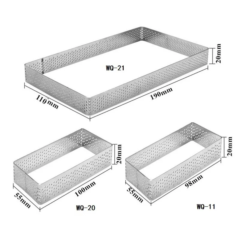 Stainless Steel Square Rectangle Cake Molds Tart Ring Mousse Cake Cutter