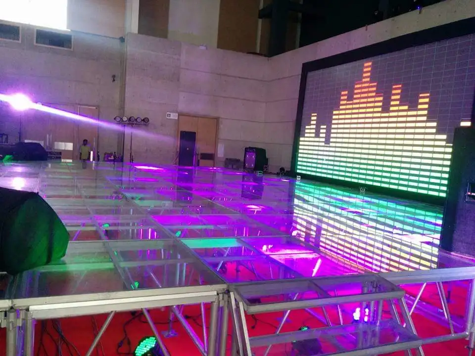 Outdoor Aluminium Clear Acrylic Glass Wedding Party Stage Portable DJ Concert Lighting Exhibition Event Stage Platform