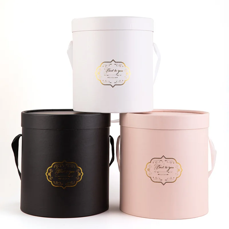 Wholesale preserved custom packaging arrangement bouquet round carrier gift box for flowers round flower hat box flower gift box