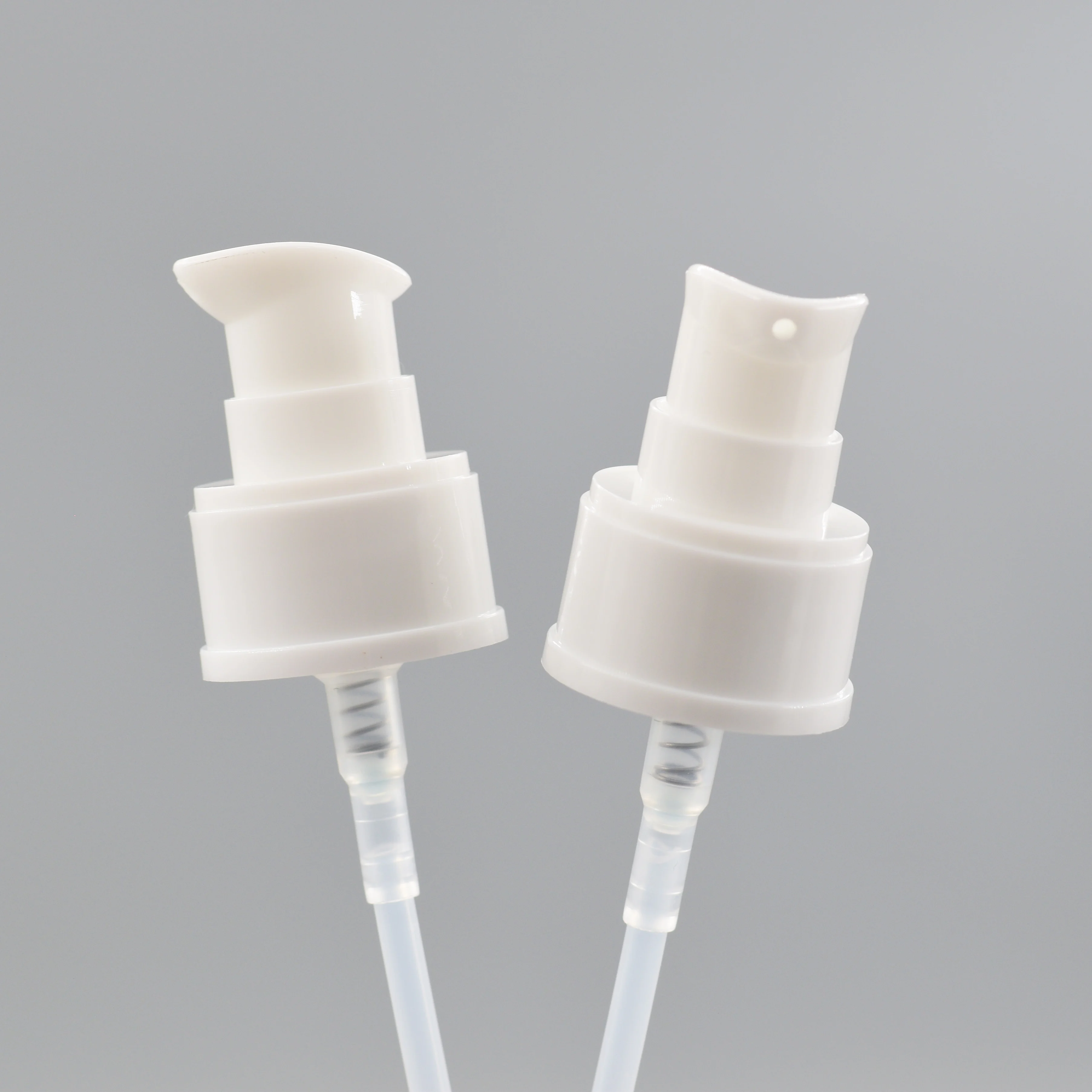 wholesale  OEM Colorful Cosmetic AS or PP Full Cover Plastic white smooth serum cream lotion 24/410 Treatment pump for bottles