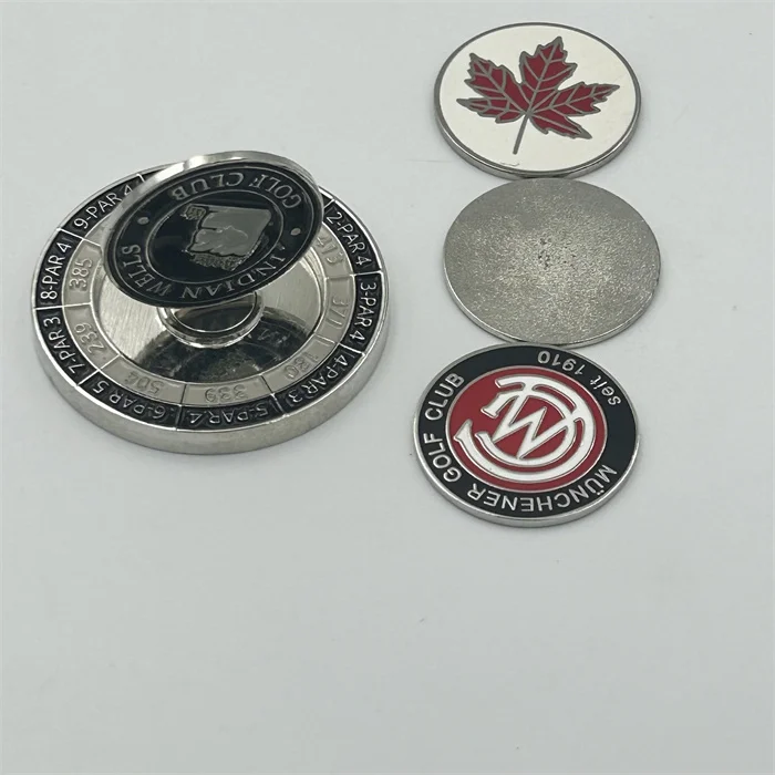High Quality Souvenirs Gift Custom Metal Challenge Coin Yardage Golf Marker Accessories Poker Chips Souvenir Coin