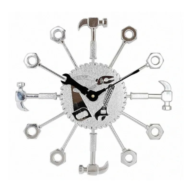 New Creative Modern Design Wrench Shape Personalized Decorative Wall Clock Large Wall Clock