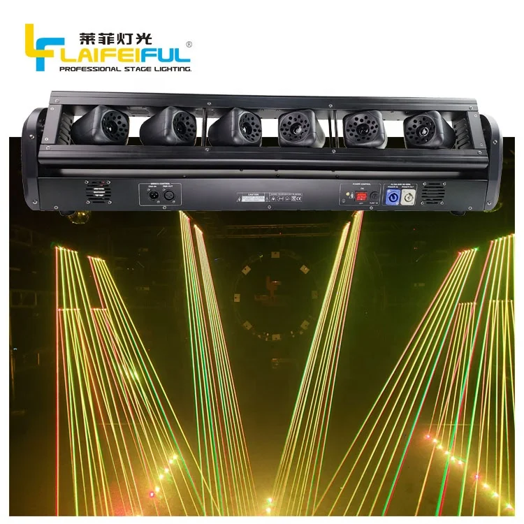 6 линз красный зеленый синий толстый луч лазер 3 Вт 6 Вт 12 Вт rgb bar dmx лазерное шоу